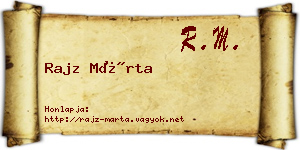 Rajz Márta névjegykártya